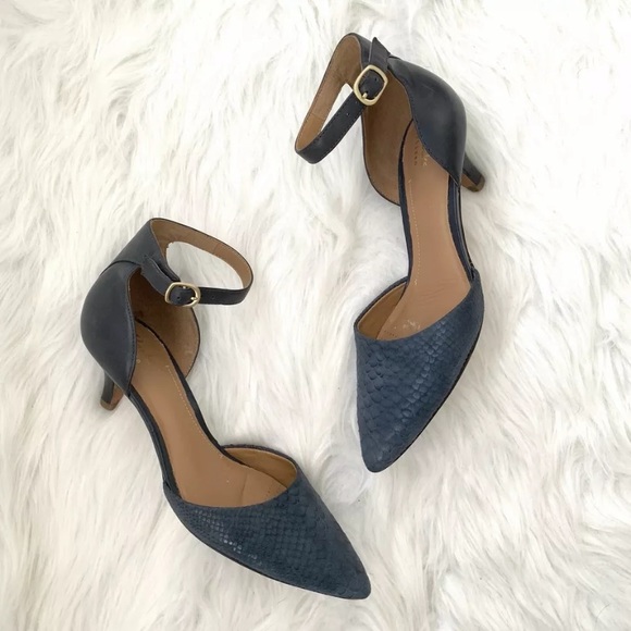 Clarks | Shoes | Clarks Leather Snake Print Ankle Strap Kitten Heel |  Poshmark